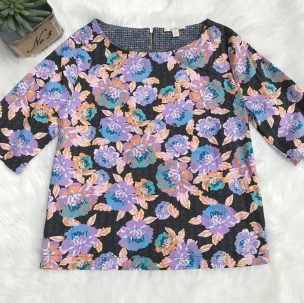ELLA MOSS XS Delilah Floral Tweed Top